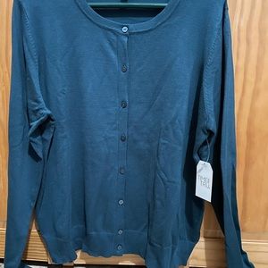 Time & Tru Teal Sweater SZ XL